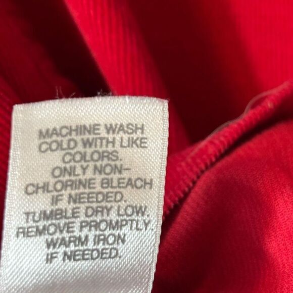 J. Jill M red corduroy fine wale cotton soft button front long sleeve tunic shir - Picture 10 of 11